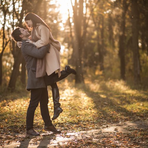 Couple in love autumn